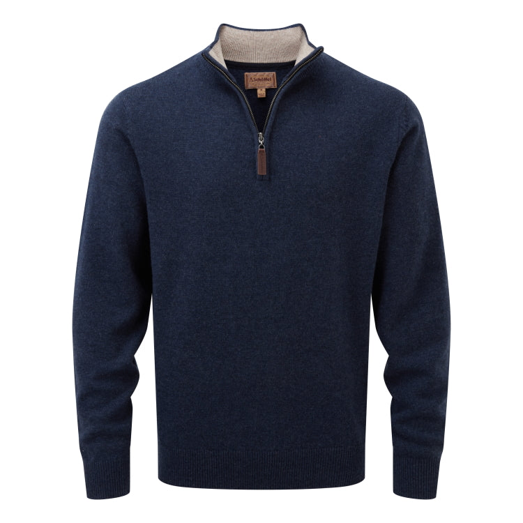 Schoffel Lambswool 1/4 Zip Sweater - Indigo