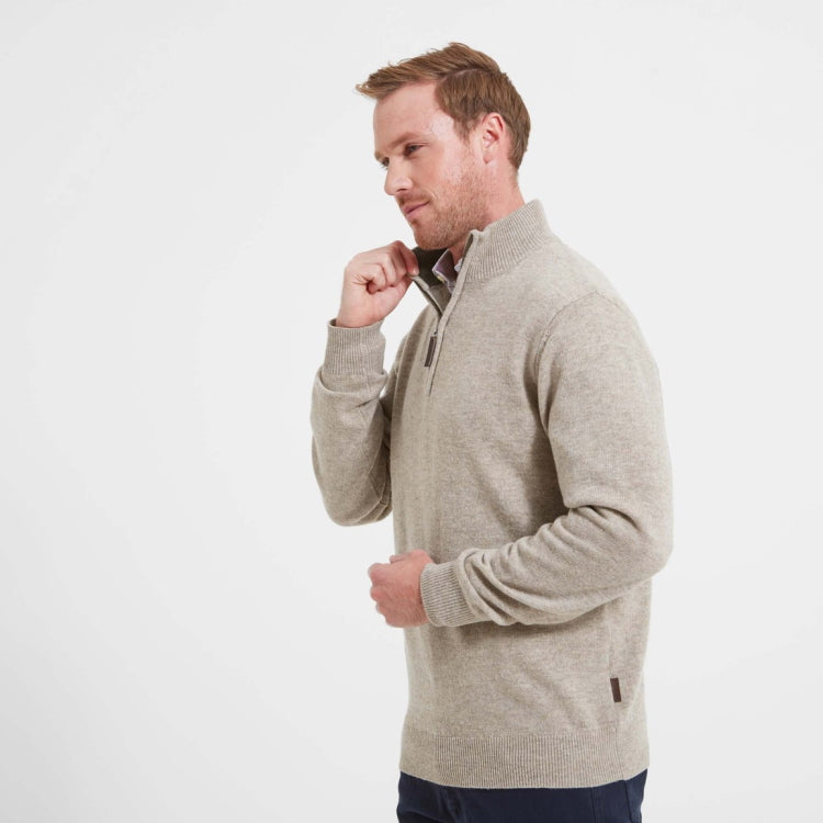 Schoffel Lambswool 1/4 Zip Sweater - Oat