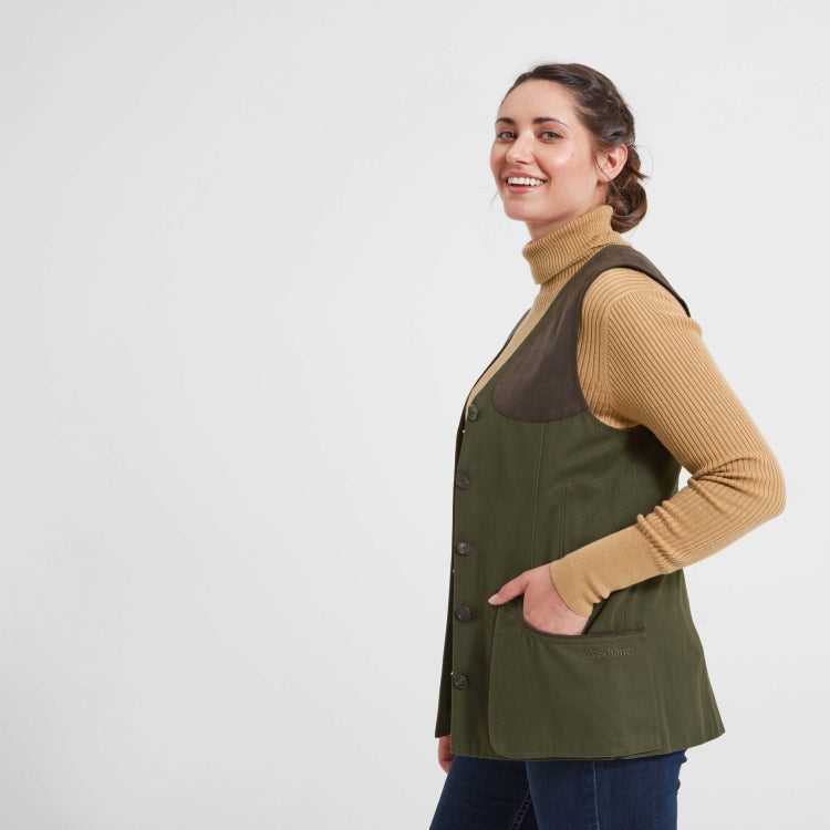 Schoffel Ladies All Season Shooting Vest - Dark Olive