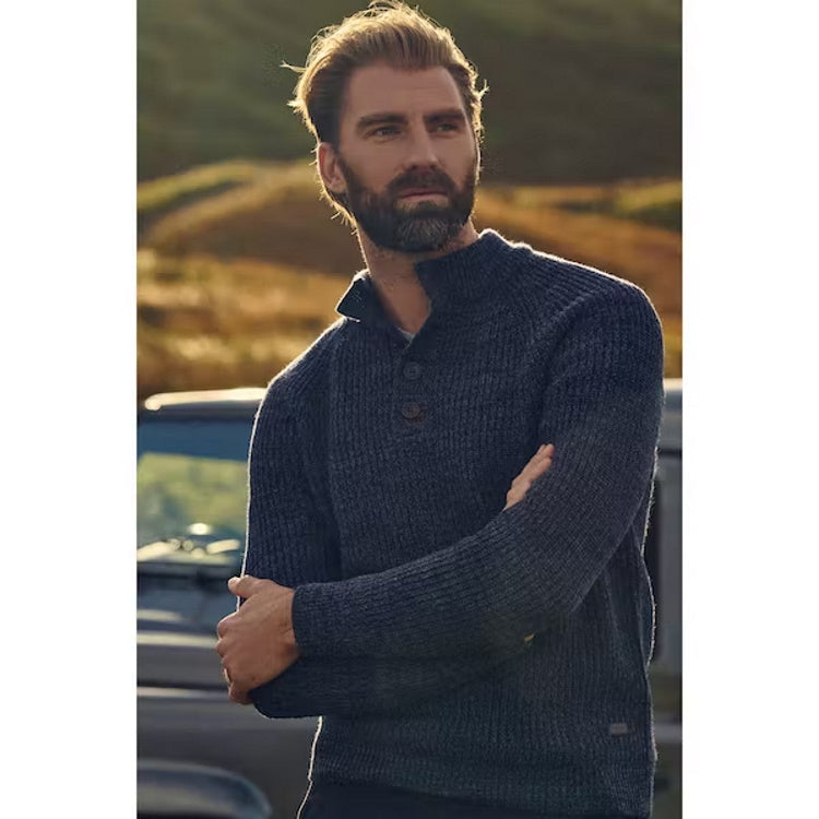 Barbour Horseford Half Button Jumper - Navy